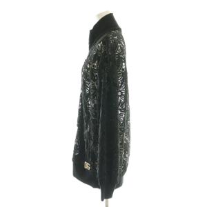 D&G レース パールロゴ ジップアップジャケット 42 ブラック