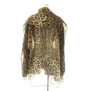 DOLCE&GABBANA レオパード シフォン ブラウス カーディガン 長袖 40 ブラウン /HK OS