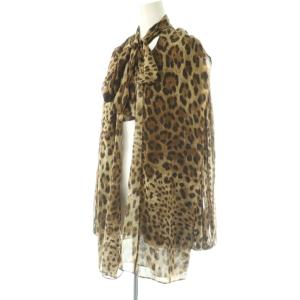 DOLCE&GABBANA レオパード シフォン ブラウス カーディガン 長袖 40 ブラウン /HK OS