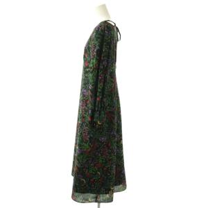 MUVEIL 24SS フラワープリントワンピース 36 ブラック マルチカラー