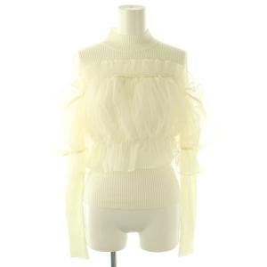 24AW チュールオフショルドッキングプルオーバー ニット カットソー F アイボリー /DO OS