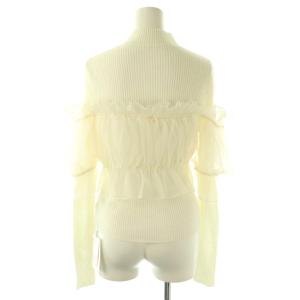 SNIDEL 24AW チュールオフショルドッキングプルオーバー ニット カットソー F アイボリー /DO OS