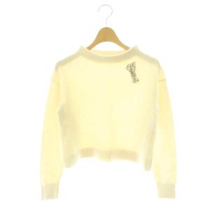 ウールカシミヤリボンビジュー プルオーバー ニット 36 アイボリー /DF OS