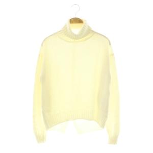 25AW タートルネック裾スリットニット セーター 36 オフホワイト /DF OS