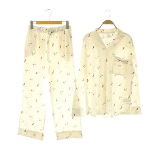 ×SNOOPY Snoopy シャツ ロングパンツ セットアップ パジャマ F オフホワイト マルチカラー