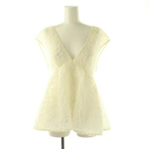 24SS デコラチュールブラウス ノースリーブ 36 オフホワイト /DF OS