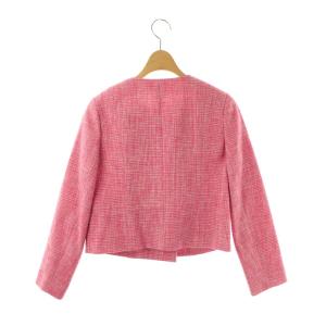 ANAYI 24SS メランジツイードノーカラージャケット アウター 36 ピンク /NR OS