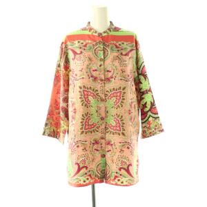 ペイズリー柄 シャツ チュニック 42 ピンク マルチカラー /ES OS