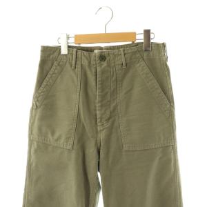 Framework 24AW バックサテンベイカーパンツ ストレート 36 カーキ /DF OS