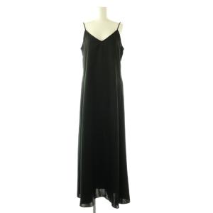25SS Satin Cami Dress ワンピース キャミソール ロング 黒 /NR OS SH