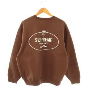 Supreme 24AW Crest Crewneck スウェット L ブラウン ホワイト