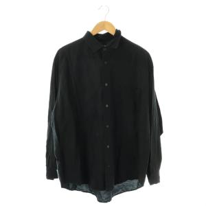 WIDE FIT SHIRT シャツ 長袖 リネン混 1 ネイビー M21B-01SH02C /DO OS