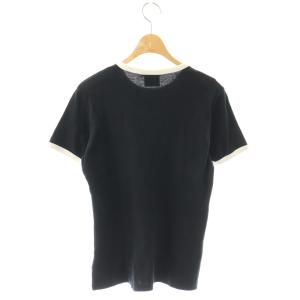 courreges バイカラーTシャツ カットソー 半袖 XL ブラック /HK OS SH
