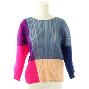 イッセイミヤケ ENSEMBLE バイカラープリーツドルマントップス マルチカラー