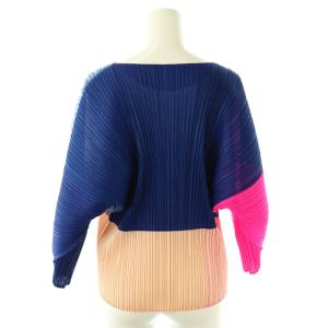 PLEATS PLEASE ISSEY MIYAKE イッセイミヤケ ENSEMBLE バイカラープリーツドルマントップス マルチカラー