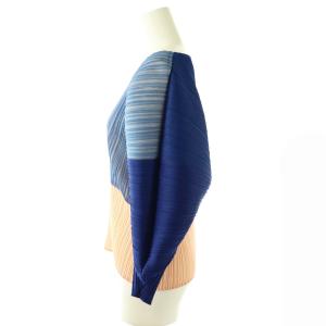 PLEATS PLEASE ISSEY MIYAKE イッセイミヤケ ENSEMBLE バイカラープリーツドルマントップス マルチカラー