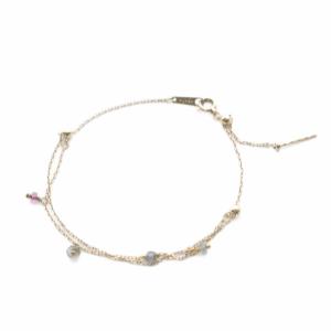 agete YG マルチストーン ブレスレット K10 イエローゴールド /SR SH