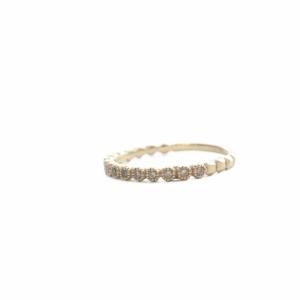 agete ミルウチ ハーフエタニティ ダイヤ リング K10 0.09ct 13号 イエローゴールド