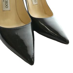 JIMMY CHOO エナメルポインテッドトゥハイヒールパンプス 35 黒 ブラック /SS OS