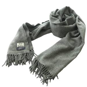 ウールフリンジストール マフラー ウール グレー /SS OS