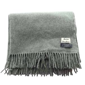 Acne Studios ウールフリンジストール マフラー ウール グレー /SS OS
