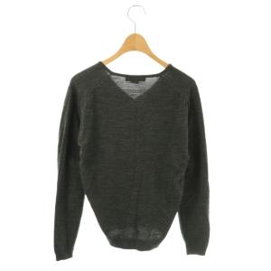 JOHN SMEDLEY ウール Vネック ニット プルオーバー S チャコールグレー /DF OS