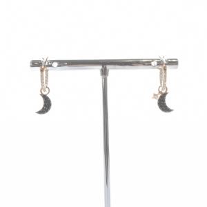 SWAROVSKI DUO MOON ピアス ゴールド色 /SR