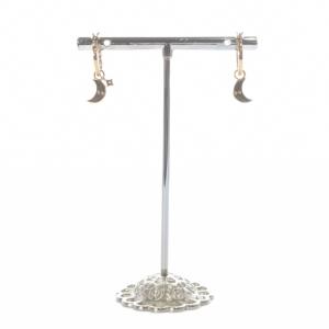 SWAROVSKI DUO MOON ピアス ゴールド色 /SR