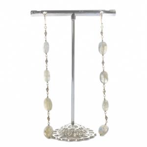 ラブラドライト ピアス K18 925 イエローゴールド グレー /SR