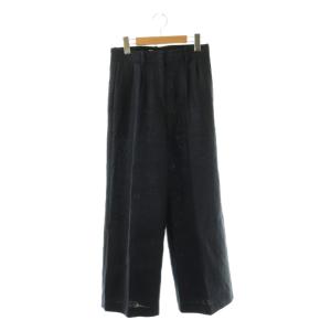 24SS ウェットリネン 2タックパンツ ワイドパンツ 34 ネイビー /ES OS