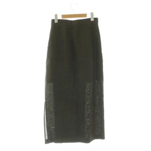 MACPHEE 25SS ラミー マキシスカート タイトスカート ロング 34 ブラウン /DF OS