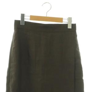 MACPHEE 25SS ラミー マキシスカート タイトスカート ロング 34 ブラウン /DF OS
