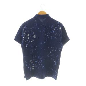 POLO RALPH LAUREN ペイント ビッグポニー ポロシャツ カスタムスリムフィット M ネイビー /DF OS