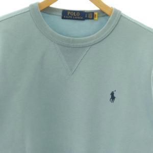 POLO RALPH LAUREN クルーネックスウェットプルオーバー トレーナー S ライトブルー /DF OS