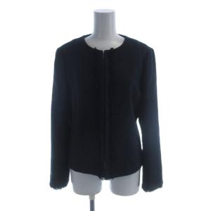 GB TWD S/フリンジ N/CLジャケット 40 紺 ネイビー /AB OS