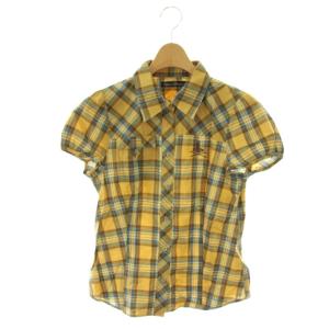 パフスリーブチェックシャツ 半袖 F イエロー ブルー ブラック /DO OS