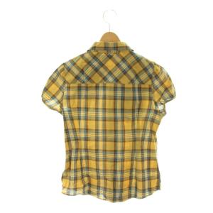 HYSTERIC GLAMOUR パフスリーブチェックシャツ 半袖 F イエロー ブルー ブラック /DO OS