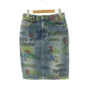 × ウッドペッカー デニムスカートタイトスカート ひざ丈 M ブルー マルチカラー /DF OS