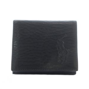 コインケース 財布 小銭入れ 黒 ブラック ロゴ型押し シボ加工 /RI OS