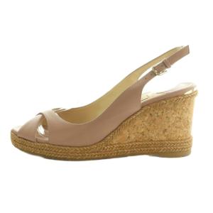 JIMMY CHOO AMELY80 ウェッジソールサンダル コルクソール 38 25.0cm ピンク /MI OS