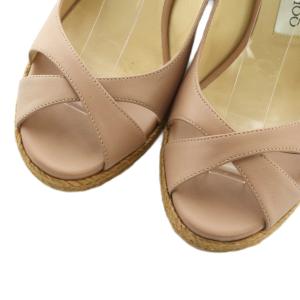 JIMMY CHOO AMELY80 ウェッジソールサンダル コルクソール 38 25.0cm ピンク /MI OS