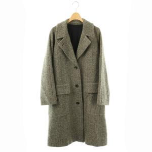 ネップヘリンボーン ラグランコート 1 ブラック ライトベージュ