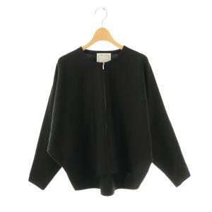 25AW ドルマンニットカーディガン ジップアップ F ブラック /ES OS