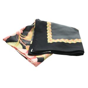 Salvatore Ferragamo スカーフ 総柄 シルク マルチカラー 黒 ブラック ピンク /SS OS