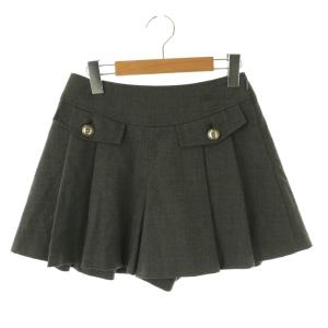 ウールプリーツキュロットスカート ショートパンツ 36 グレー /NR OS