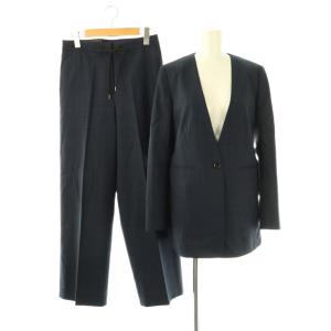 Loro Piana MOVING セットアップ 上下 ジャケット ノーカラー パンツ ストレート ジッパーフライ