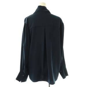 NOBLE 23AW ロイヤルサテンボウタイブラウス 長袖 F ネイビー /HK OS SH