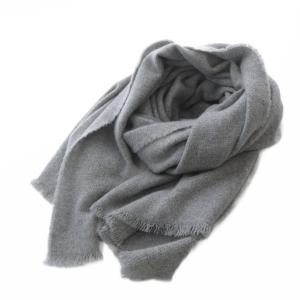 ALONPI CASHMERE ストール カシミヤ フリンジ グレー