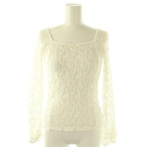 25SS 2wayスクエアネックレーストップス カットソー 長袖 F ホワイト /DO OS