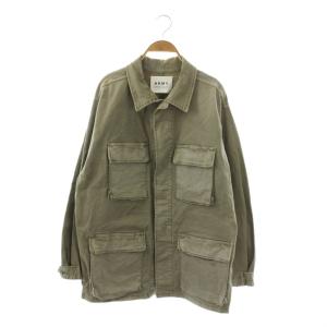 ARMY THE SANDY ミリタリーシャツジャケット オーバーサイズ 1 カーキグレー /ES OS
